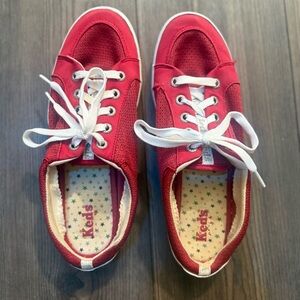 Keds Red Canvas Lace Up Sneakers Womens 9.5 Classic Casual Comfort Shoes